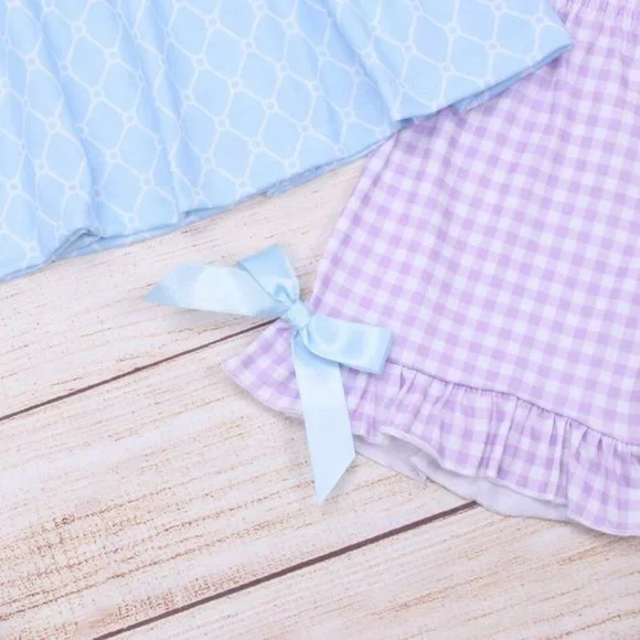 Boutique Girls Flower Tunic Dress & Ruffle Shorts Outfit - Picture 4 of 7